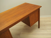 1970s_Danish_Mid-Century_Teak_Executive_Desk,_Six_Drawers_and_Wood_Handles_with_Metal_Details