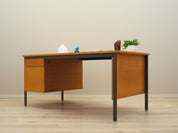 1970s_Danish_Mid-Century_Ash_Desk_by_System_B8_Møbler,_Metal_Legs_and_Two_Drawers