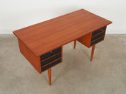 1960s_Danish_Mid-Century_Teak_Executive_Desk,_Six_Drawers_and_Solid_Wood_Legs