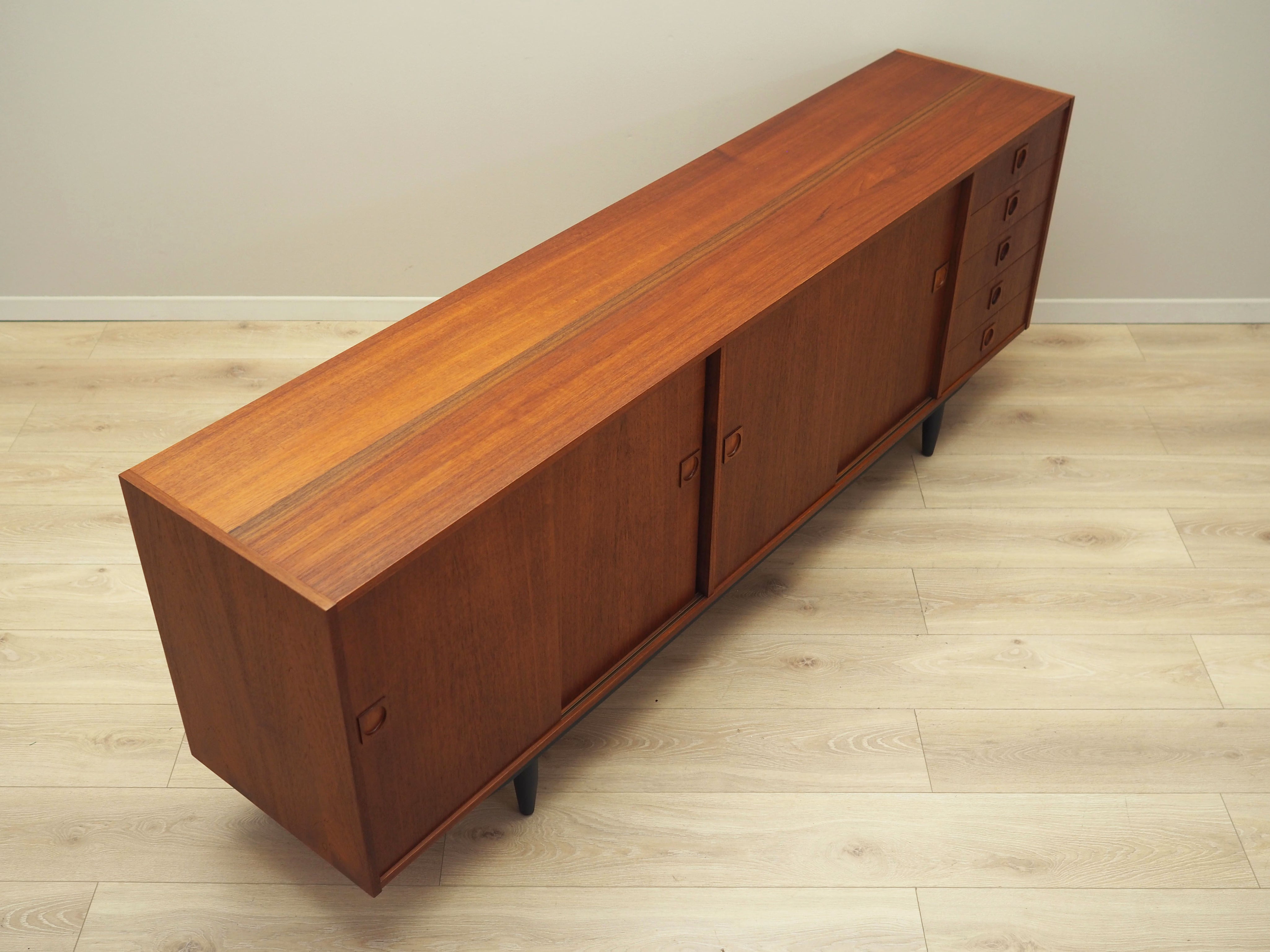 1960s_Danish_Teak_Sideboard_by_Farsø_Møbelfabrik,_Sliding_Doors,_Five_Drawers_and_Adjustable_Shelves