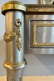Stainless_Steel_and_Bronze_Neoclassical_Desk_by_John_Vesey,_1960s,_USA