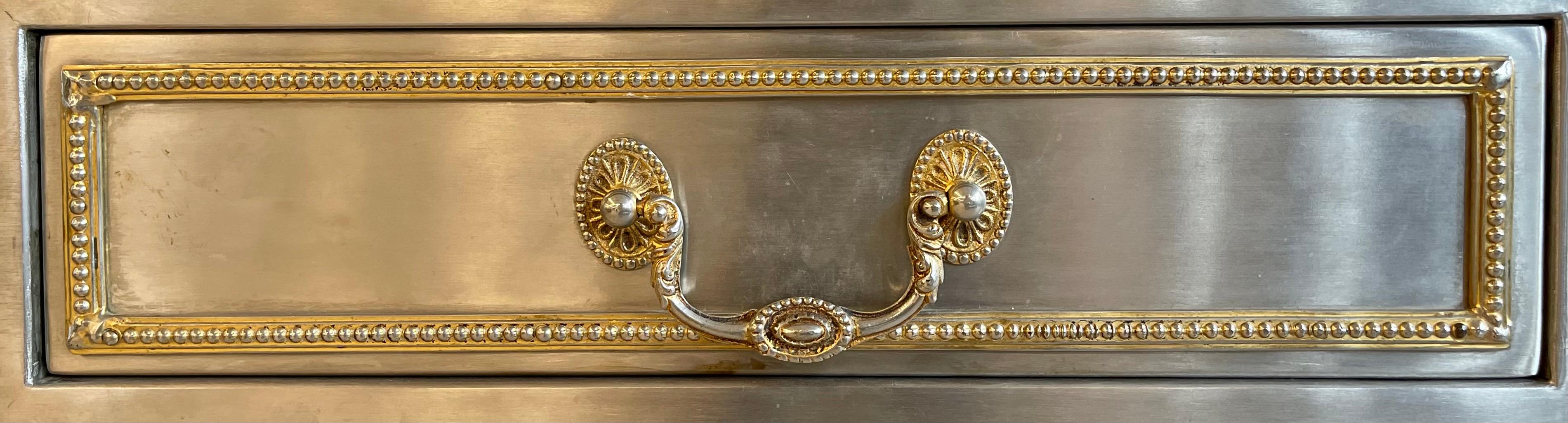 Stainless_Steel_and_Bronze_Neoclassical_Desk_by_John_Vesey,_1960s,_USA