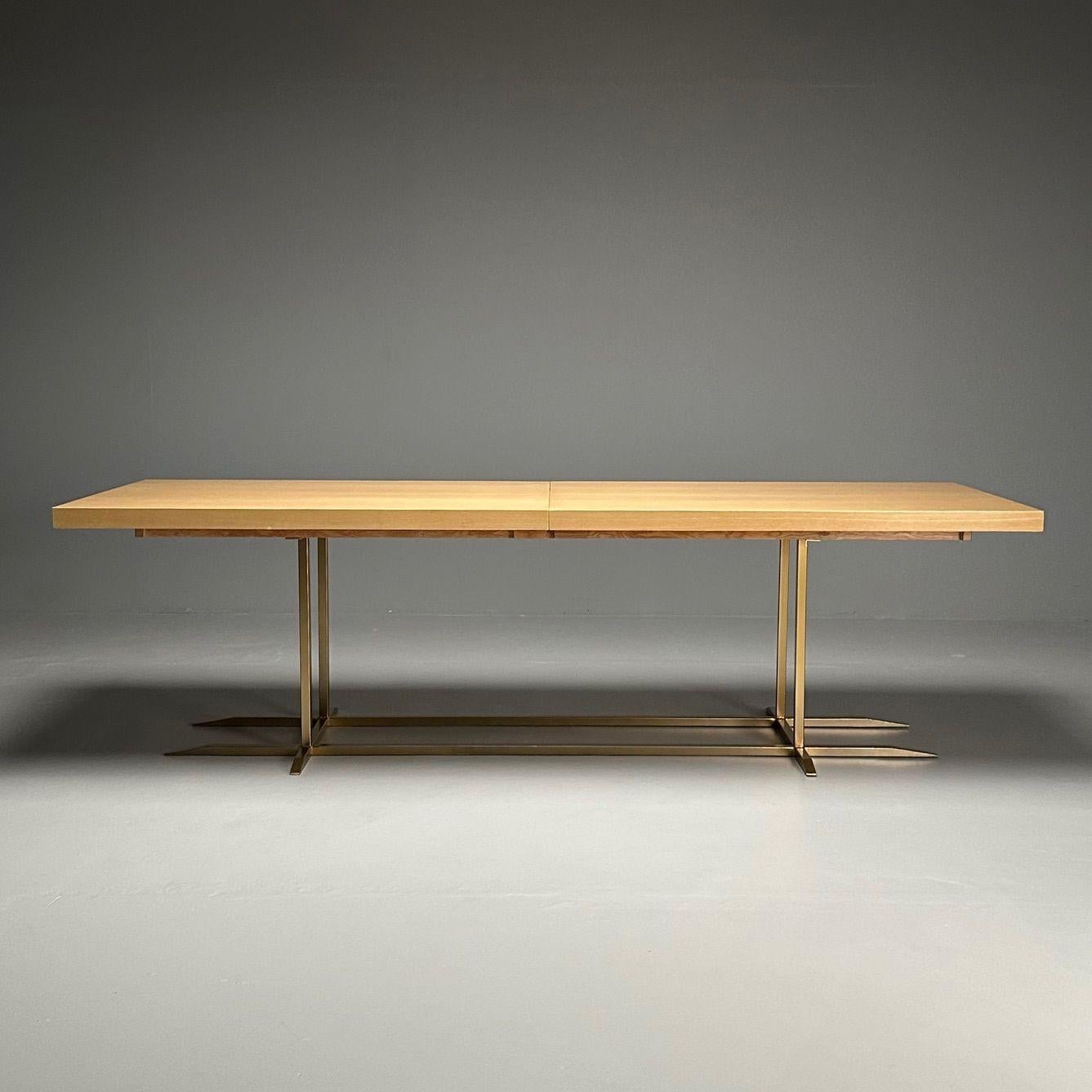 Contemporary_Ashwood_Veneer_Dining_Table,_Brass_Base