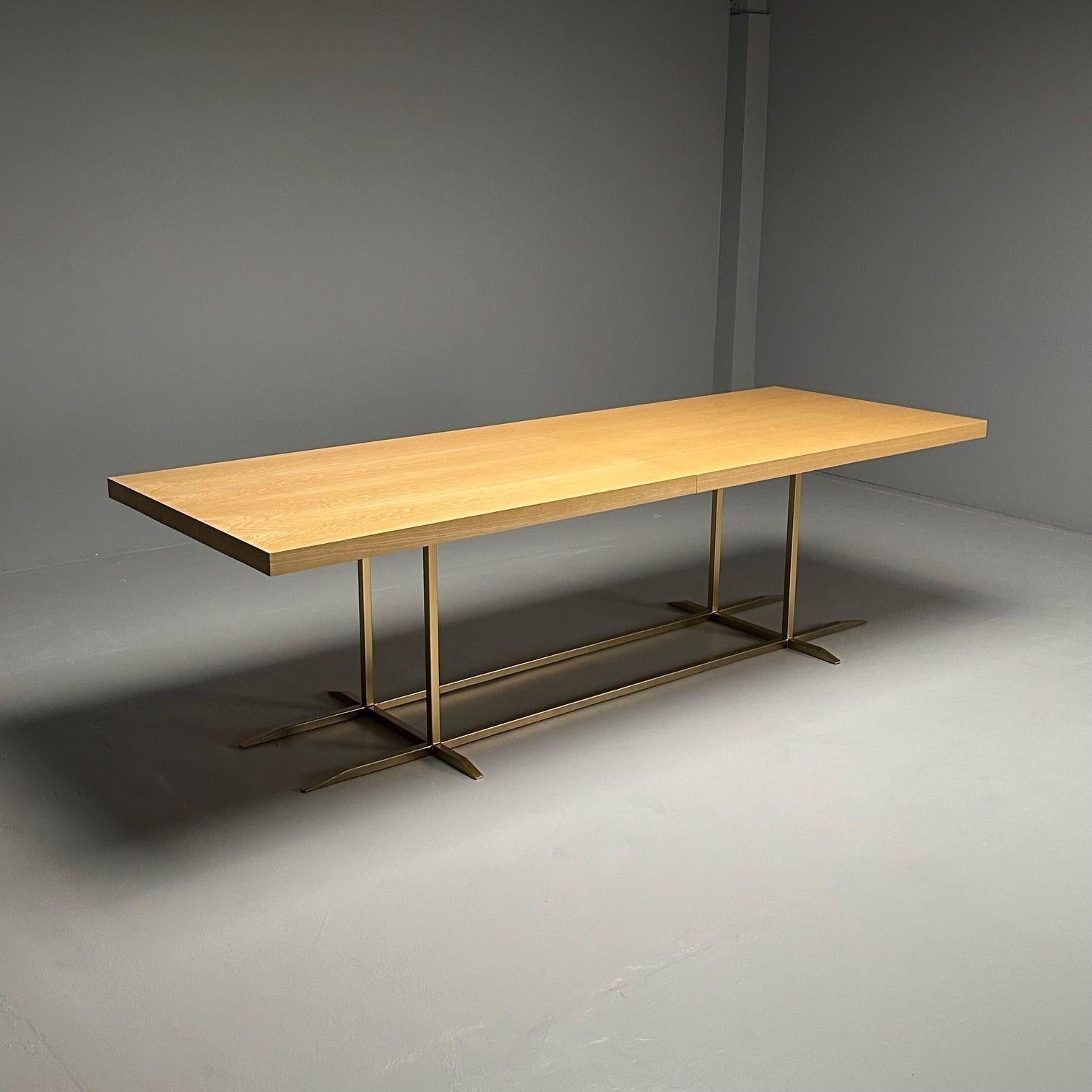 Contemporary_Ashwood_Veneer_Dining_Table,_Brass_Base