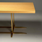 Contemporary_Ashwood_Veneer_Dining_Table,_Brass_Base