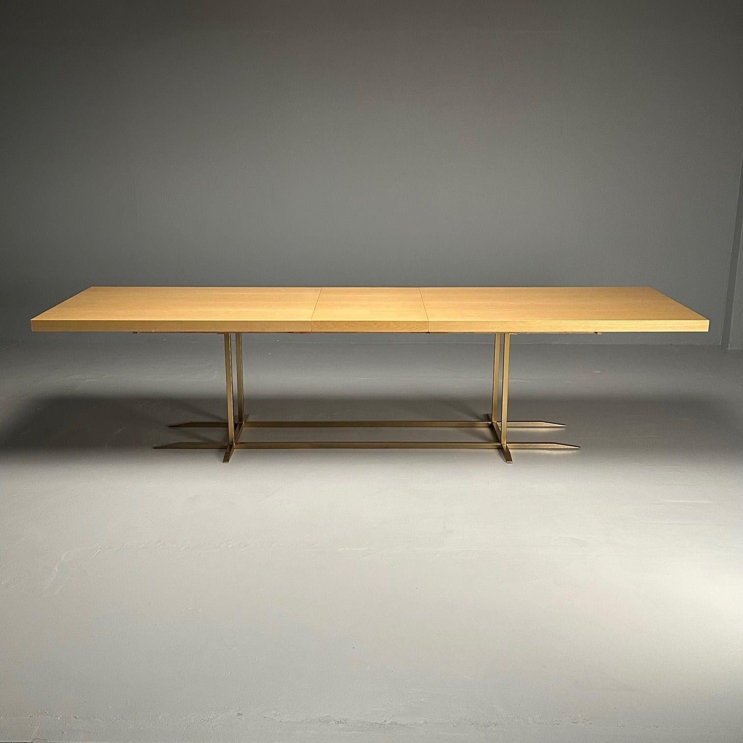 Contemporary_Ashwood_Veneer_Dining_Table,_Brass_Base