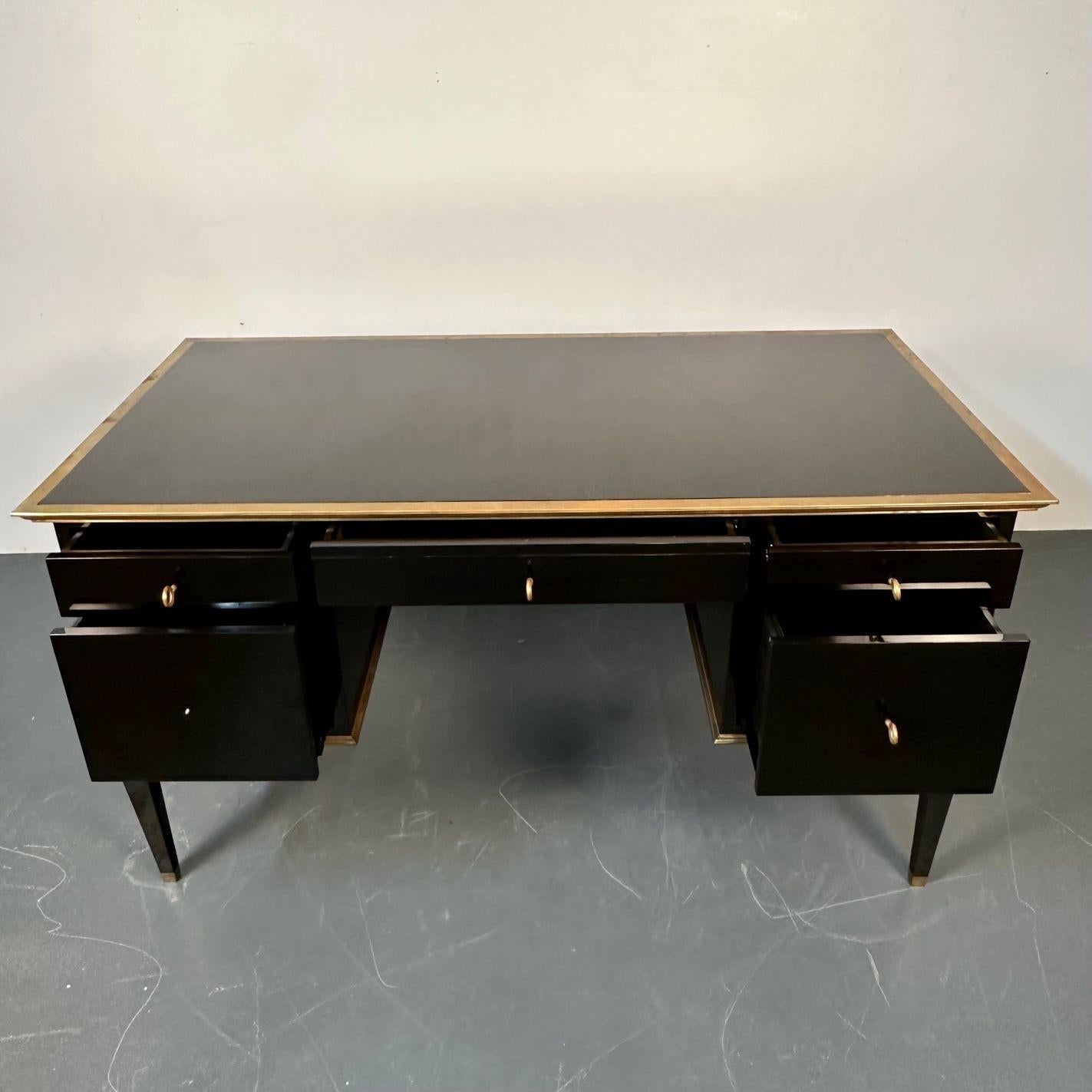 Mid-Century_Regency_Style_Executive_Desk,_Lacquered_Ebony_2000s_USA