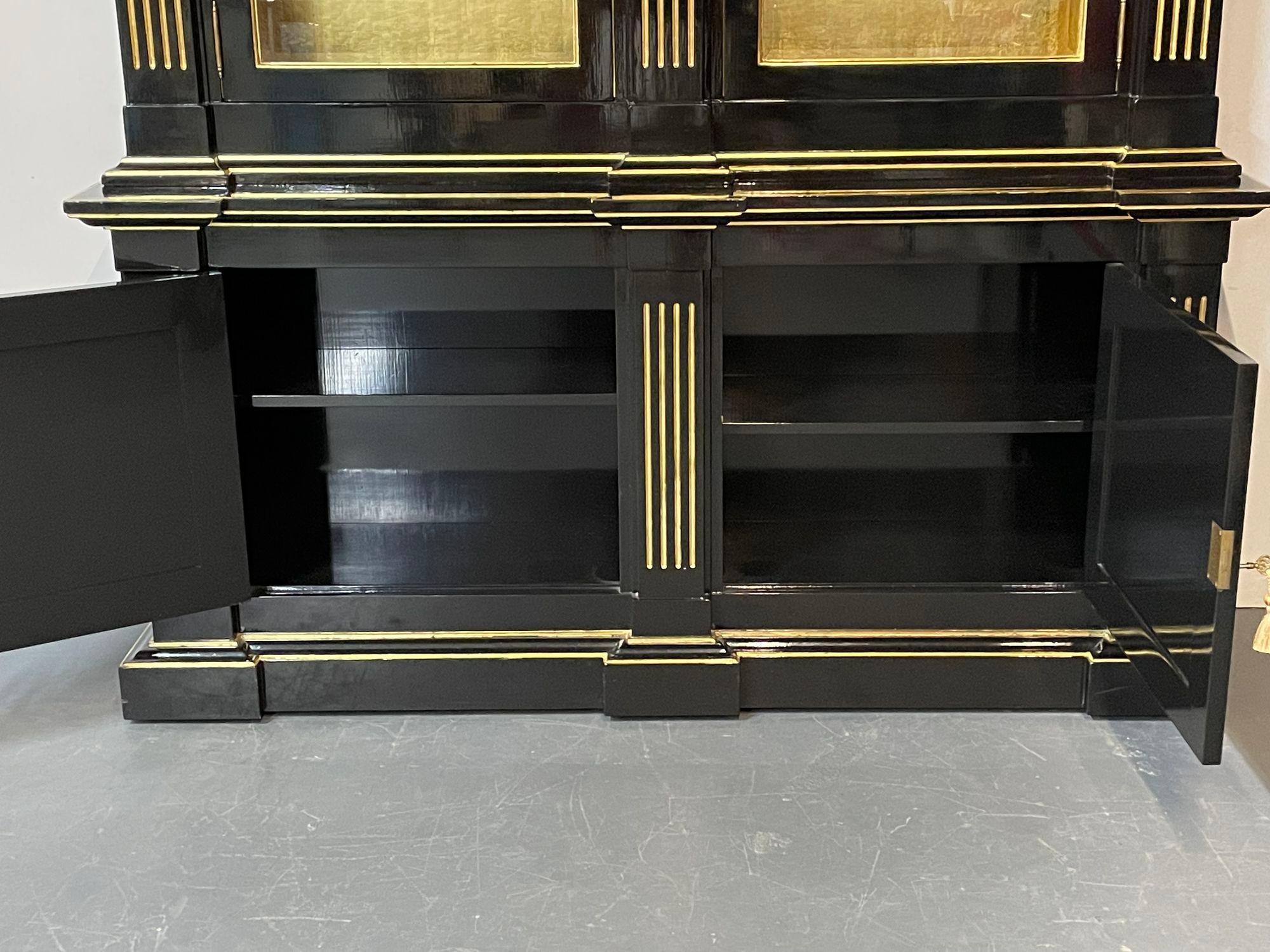 Hollywood_Regency_Maison_Jansen-Style_Bookcase,_Ebony_&_Gold_Leaf_1970s