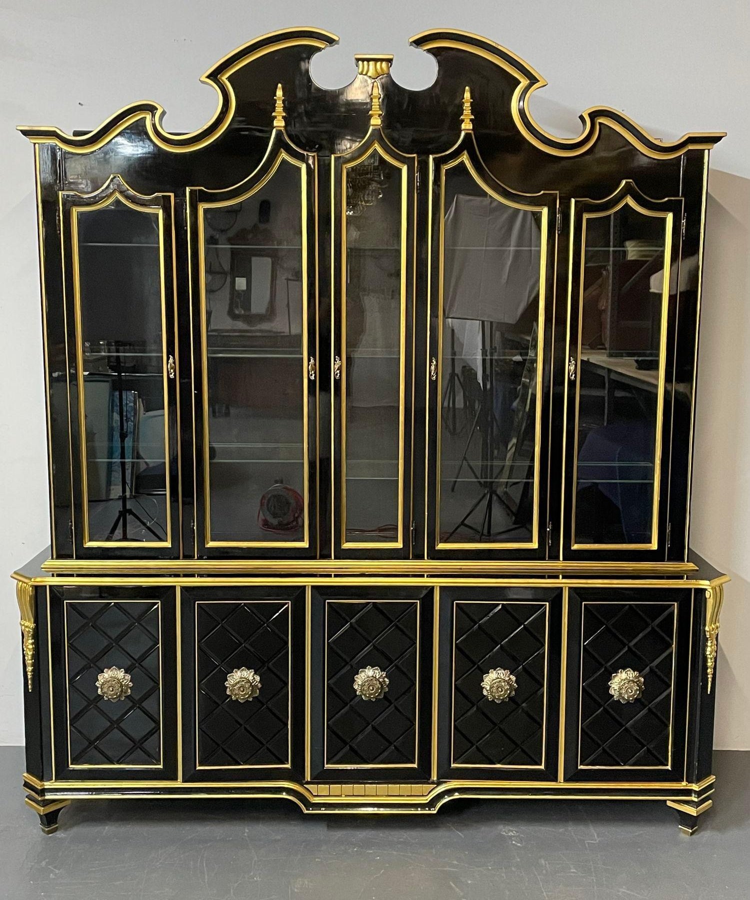 Hollywood_Regency_Ebonized_Bookcase_by_Grosfeld_House,_1970s