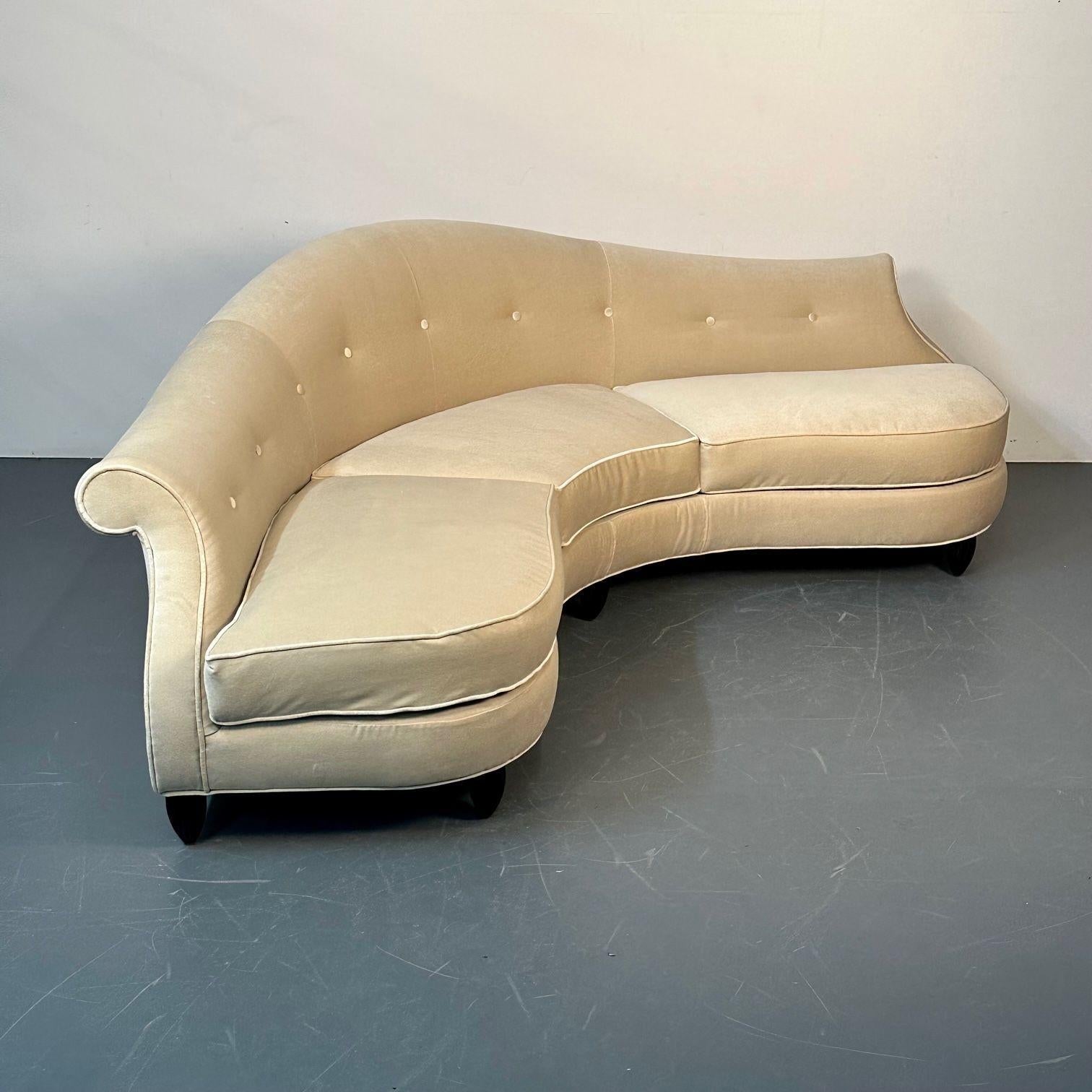 **SEM_PREÇO**_Modern_Curved_Lafite_Sofa_by_Christopher_Guy_,_Velvet_Upholstery,_2010s_USA