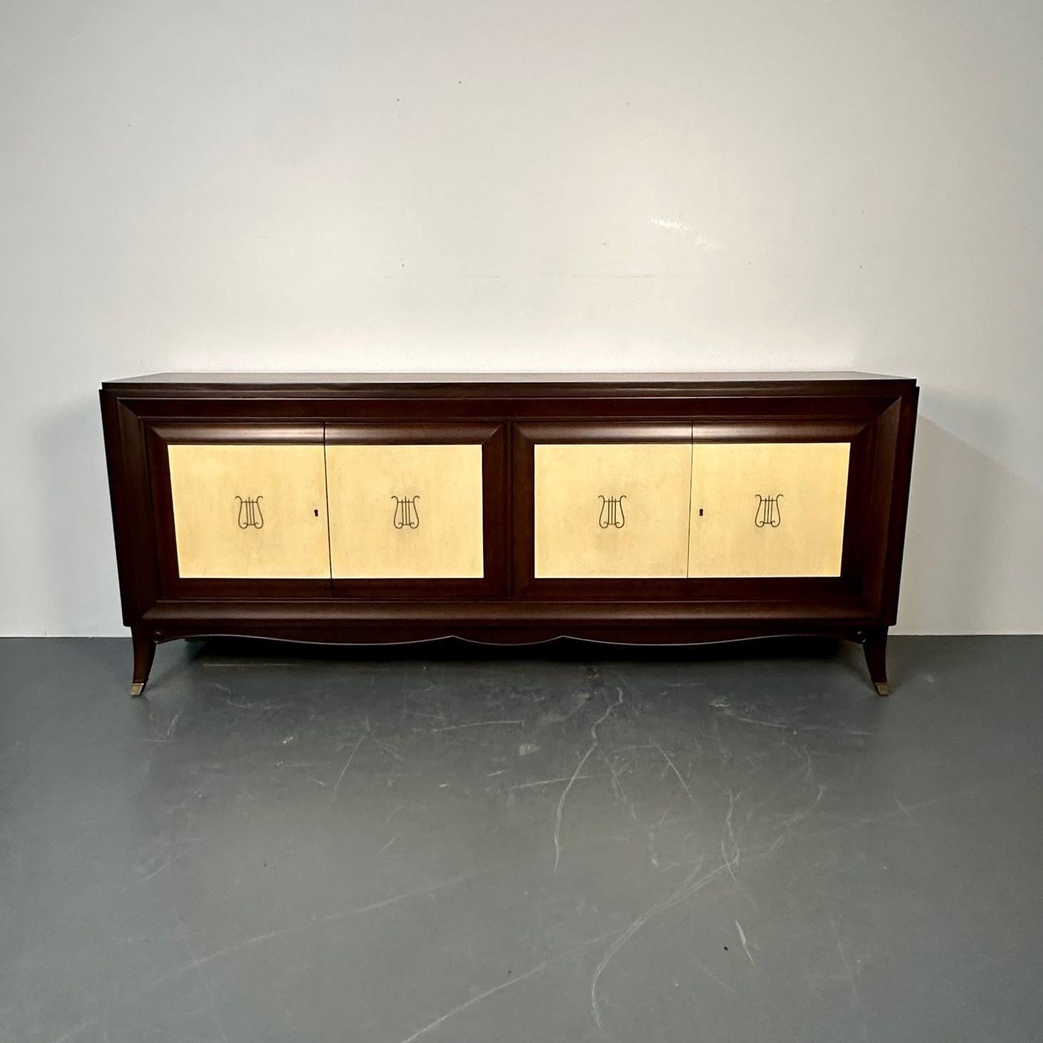 Mid-Century_Sideboard,Parchment_&_Mahogany_1950s_Italy