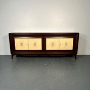 Mid-Century_Sideboard,Parchment_&_Mahogany_1950s_Italy