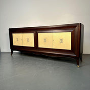 Mid-Century_Sideboard,Parchment_&_Mahogany_1950s_Italy