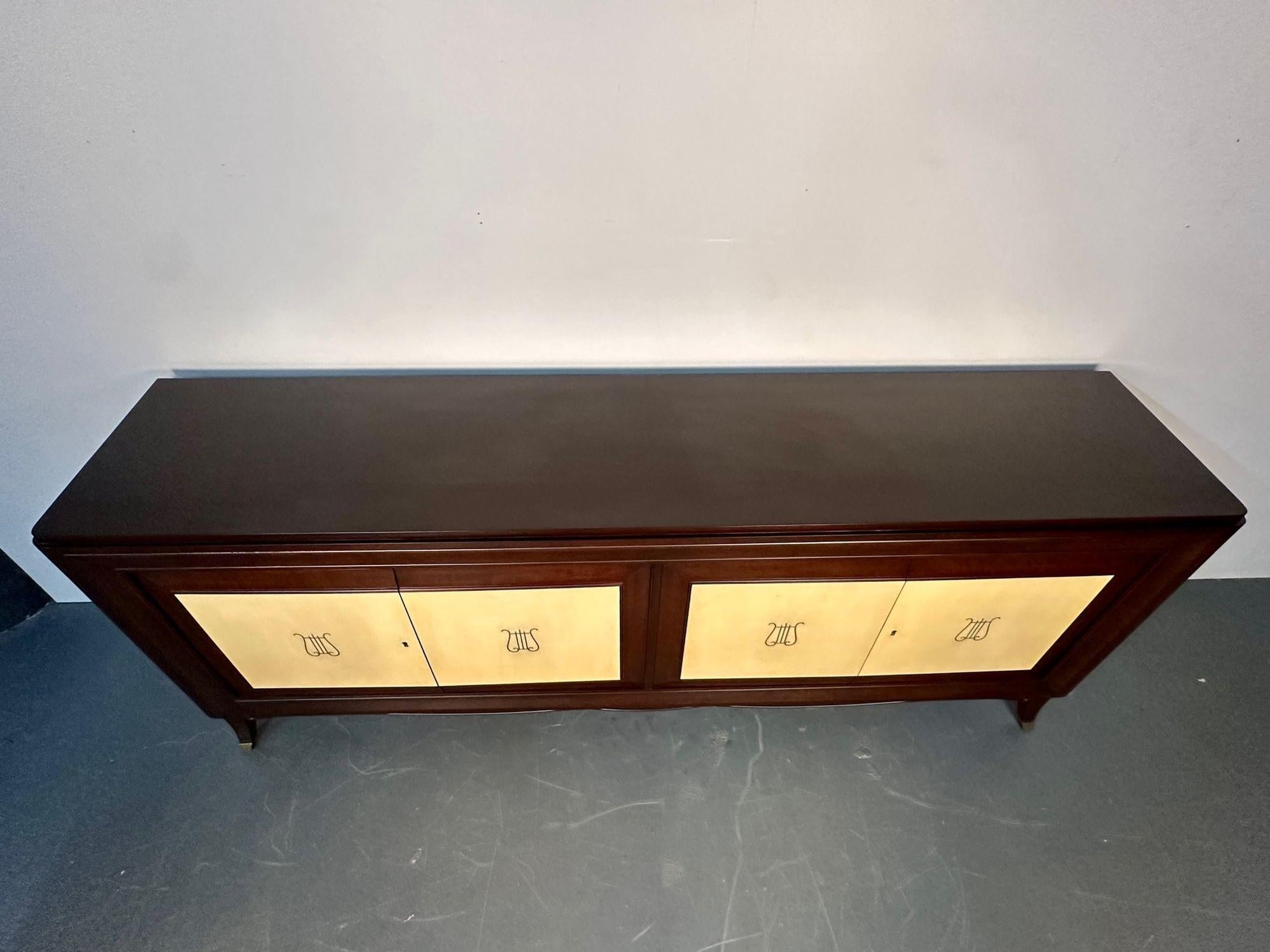 Mid-Century_Sideboard,Parchment_&_Mahogany_1950s_Italy