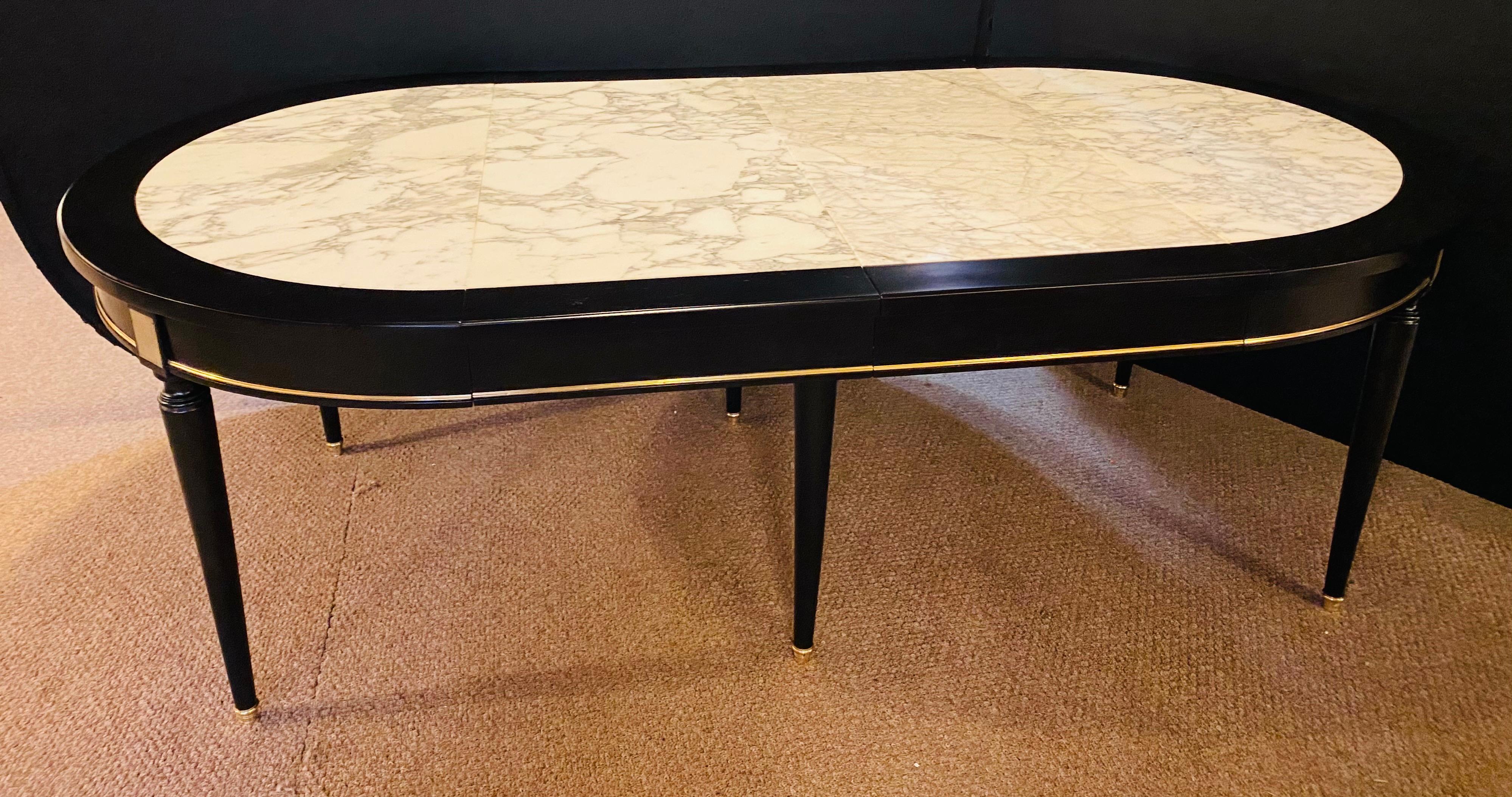 Hollywood_Regency_Ebony_Dining_Table,_Jansen_Style_Marble_Top,_1930s_France