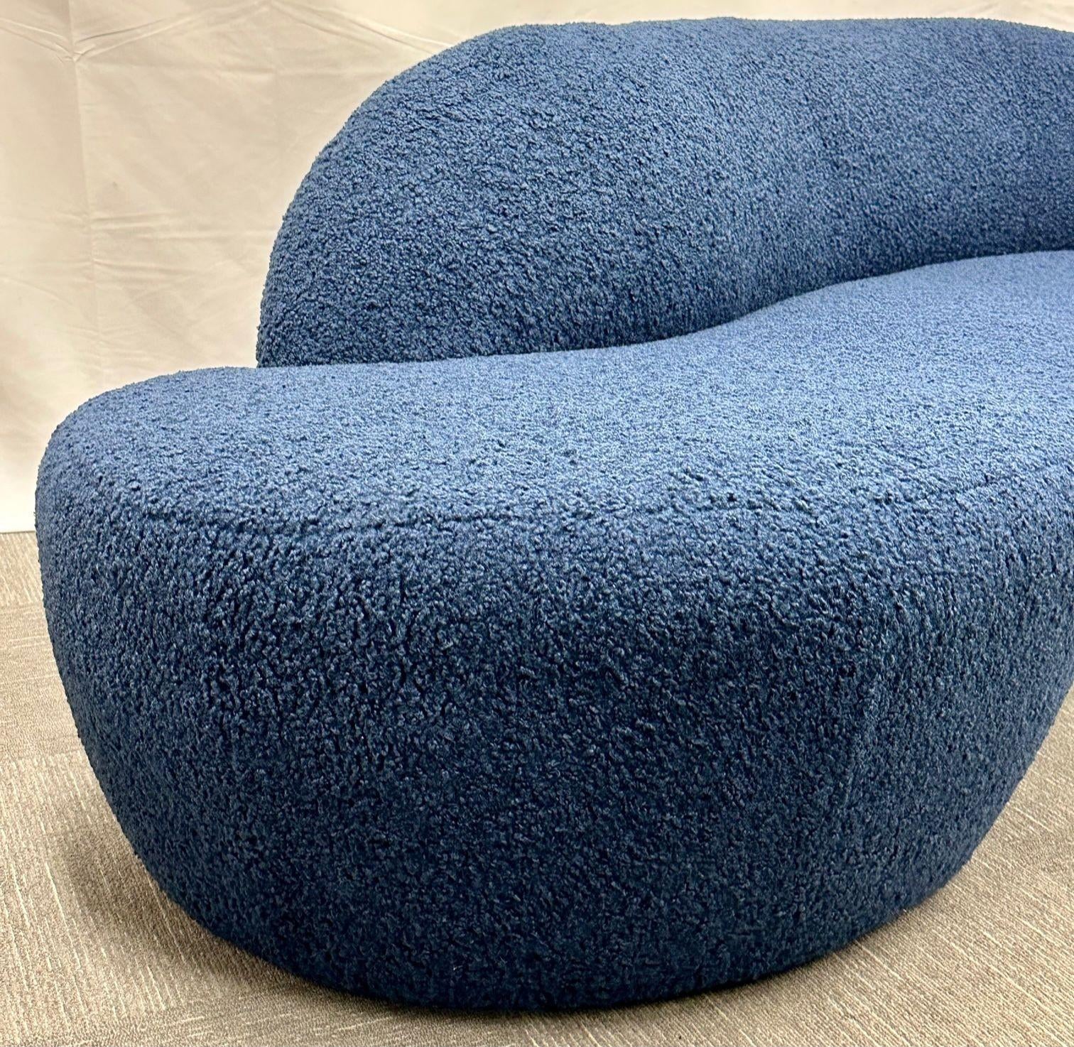 Mid-Century_Style_Organic_Form_Cloud_Sofa,_Blue_Bouclé,_2010s_USA