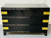 Black_Lacquered_Campaign_Chest,_Hollywood_Regency,_Parzinger_Style_1960s_USA