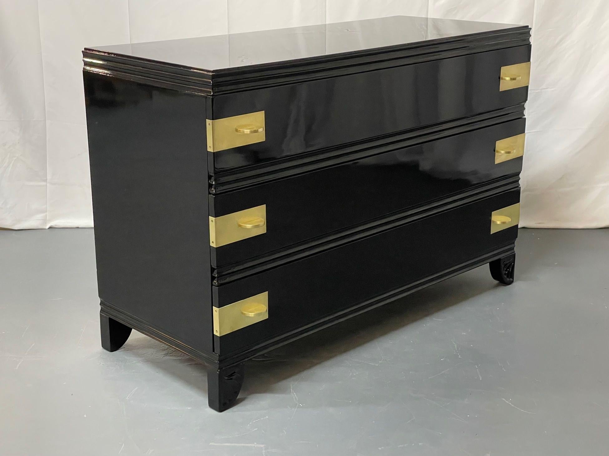 Black_Lacquered_Campaign_Chest,_Hollywood_Regency,_Parzinger_Style_1960s_USA