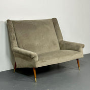 Gio_Ponti-Inspired_Mid-Century_Sofa,_Velvet_&_Walnut_1950s_Italy