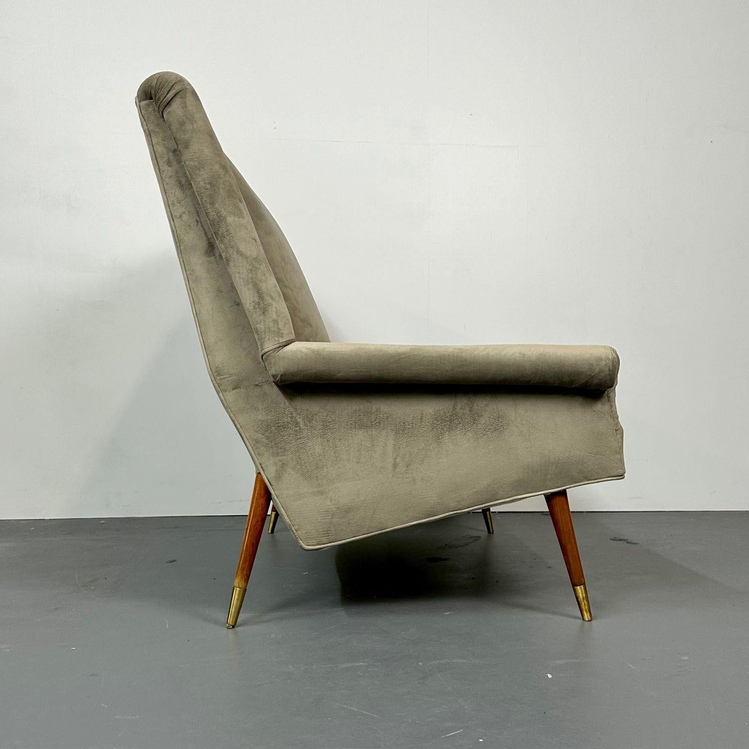Gio_Ponti-Inspired_Mid-Century_Sofa,_Velvet_&_Walnut_1950s_Italy