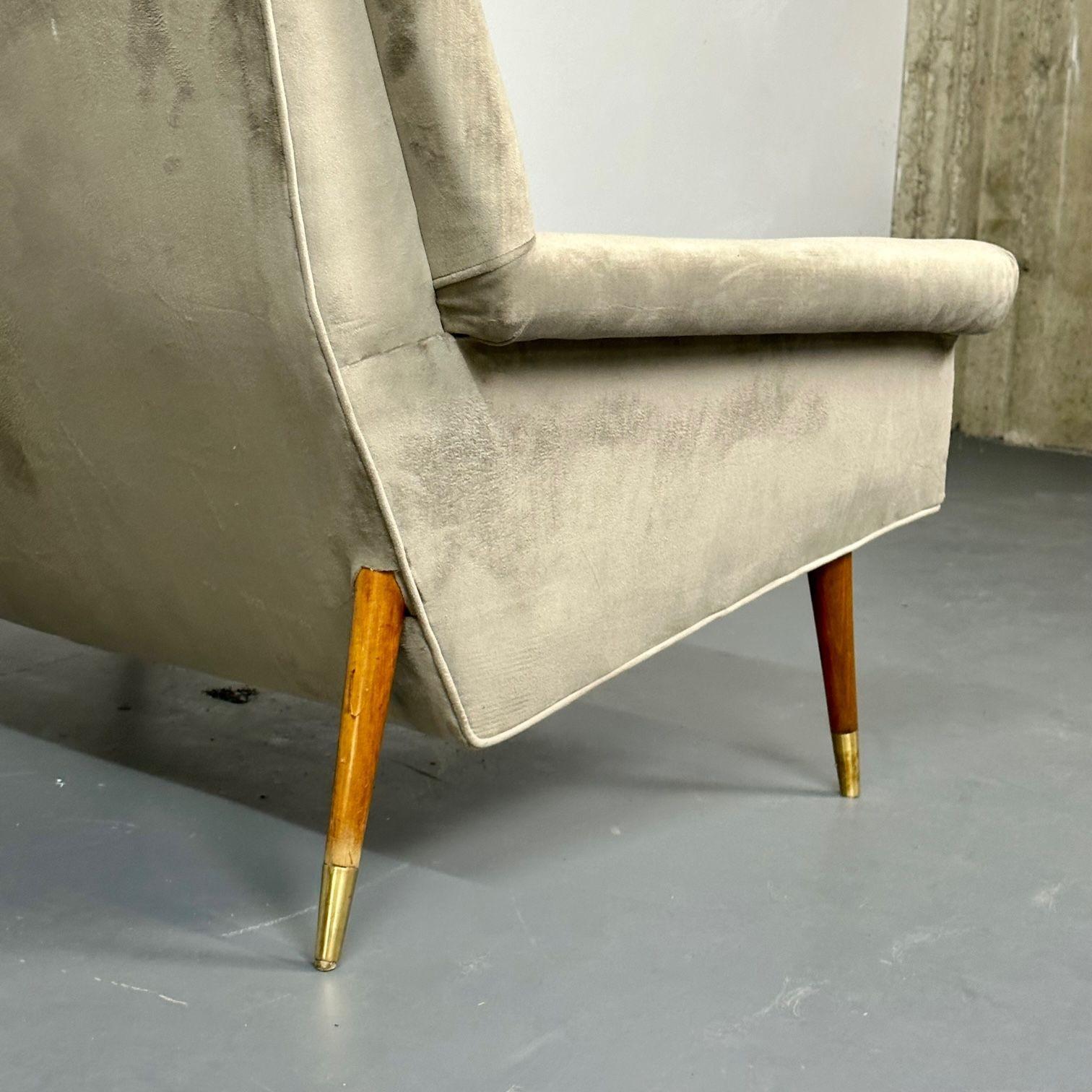 Gio_Ponti-Inspired_Mid-Century_Sofa,_Velvet_&_Walnut_1950s_Italy