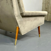 Gio_Ponti-Inspired_Mid-Century_Sofa,_Velvet_&_Walnut_1950s_Italy
