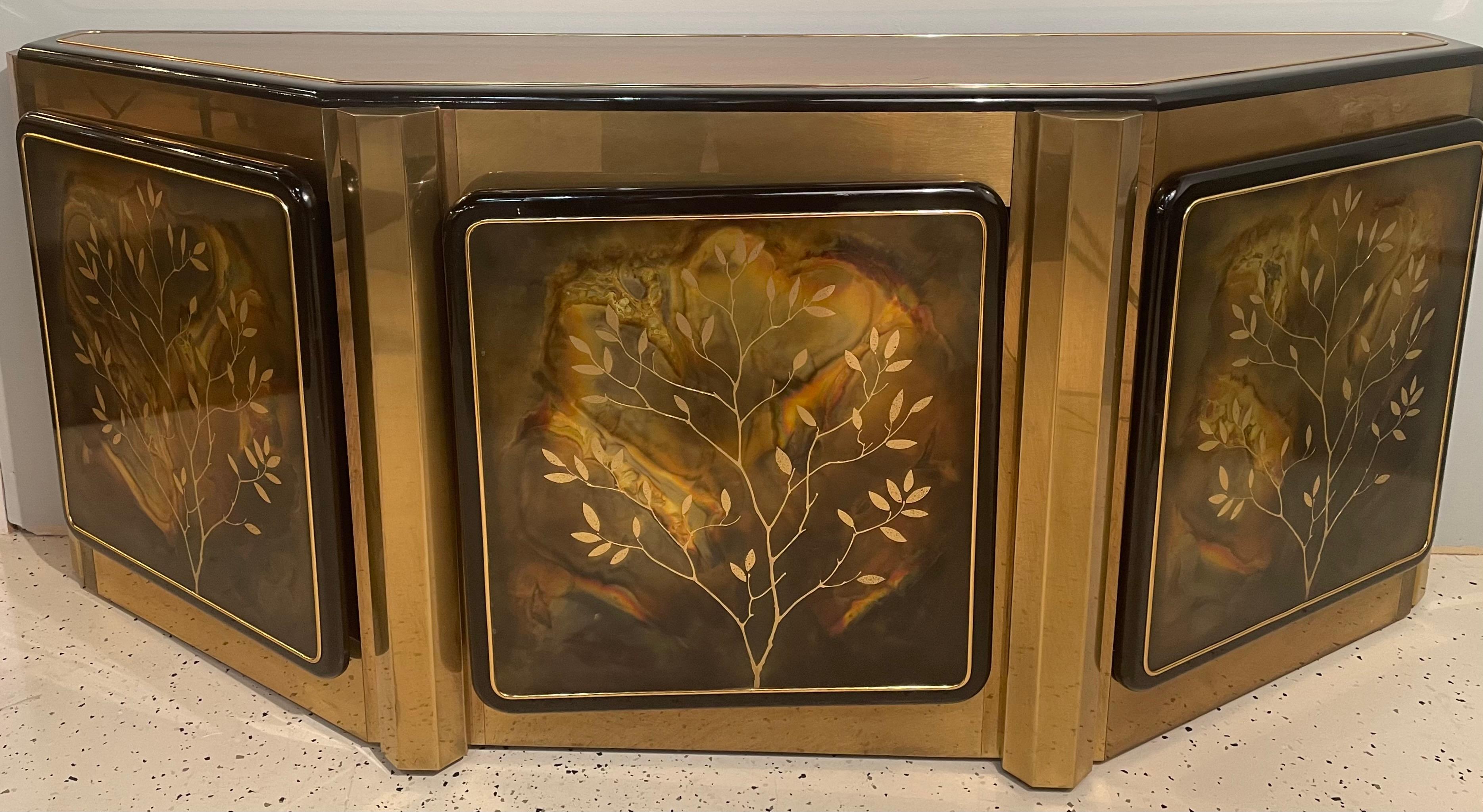 Mastercraft_Mid-Century_Modern_Console,_Gold_Brass_&_Black_Wood_1960s