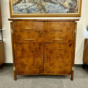 Mid-Century_Modern_Burlwood_Hi-Boy_Dresser,_Brass_Accent_1950s_USA