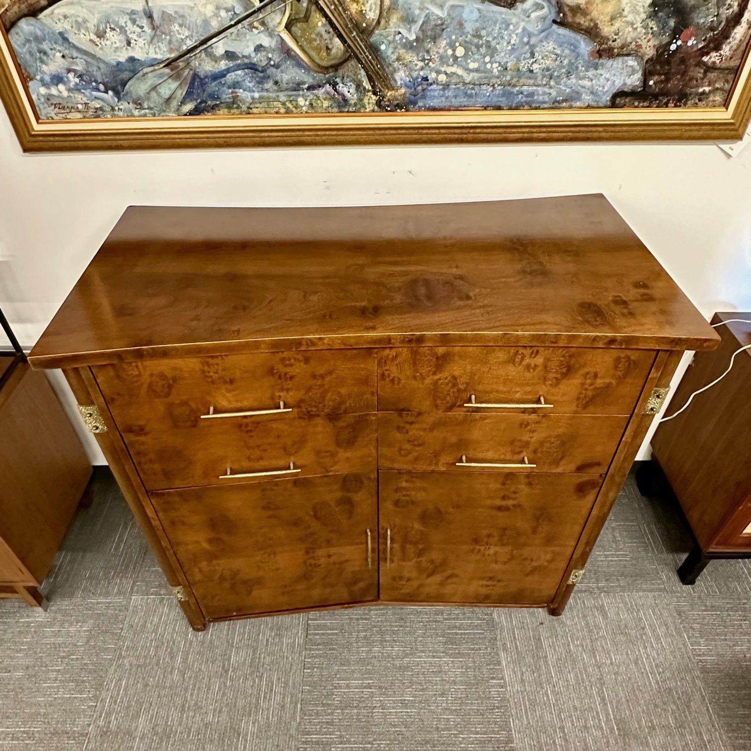 Mid-Century_Modern_Burlwood_Hi-Boy_Dresser,_Brass_Accent_1950s_USA
