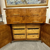 Mid-Century_Modern_Burlwood_Hi-Boy_Dresser,_Brass_Accent_1950s_USA