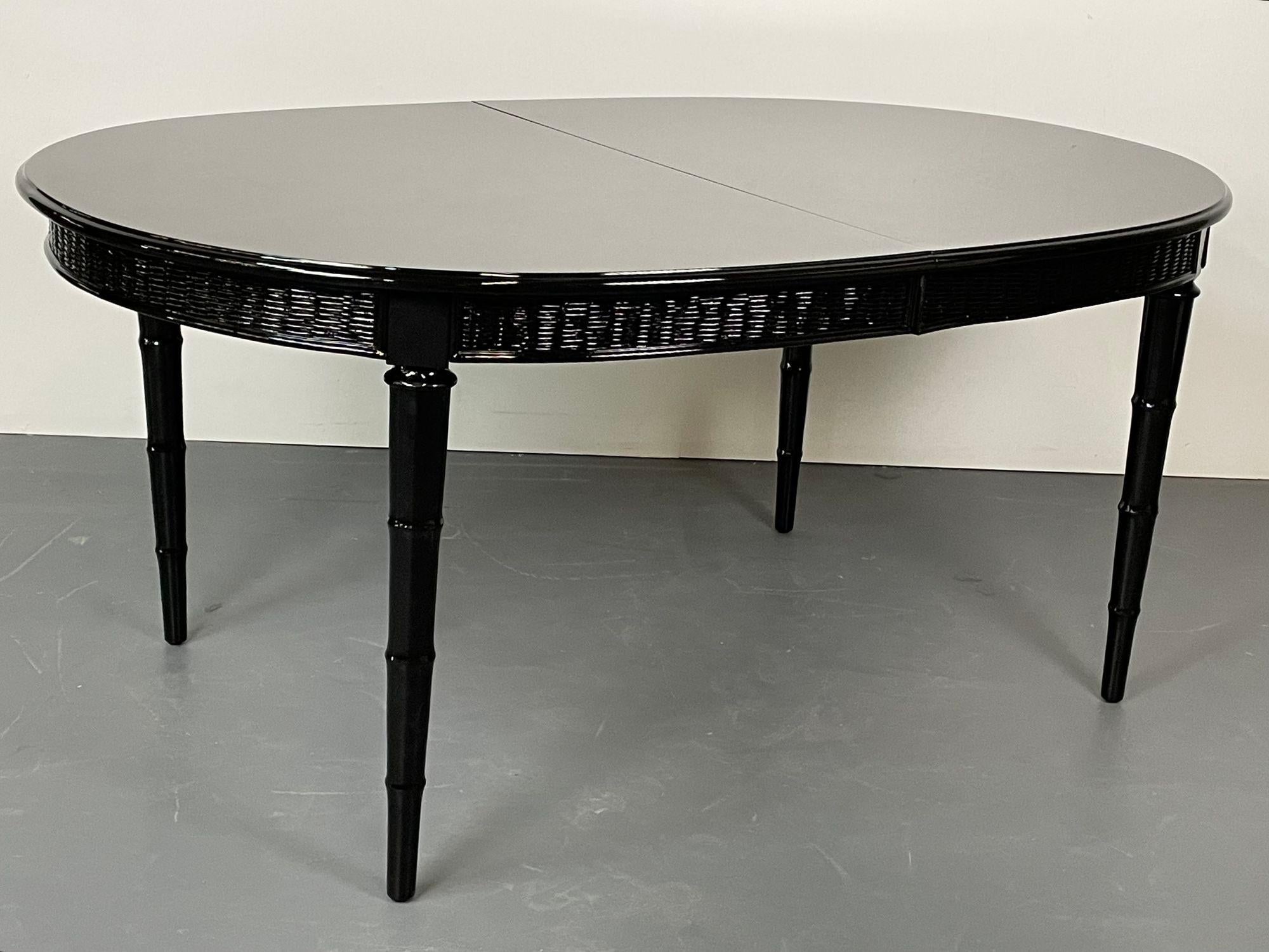 Faux_Bamboo_&_Wicker_Dining_Table,_Ebony,_American_of_Martinsville_1950s_USA