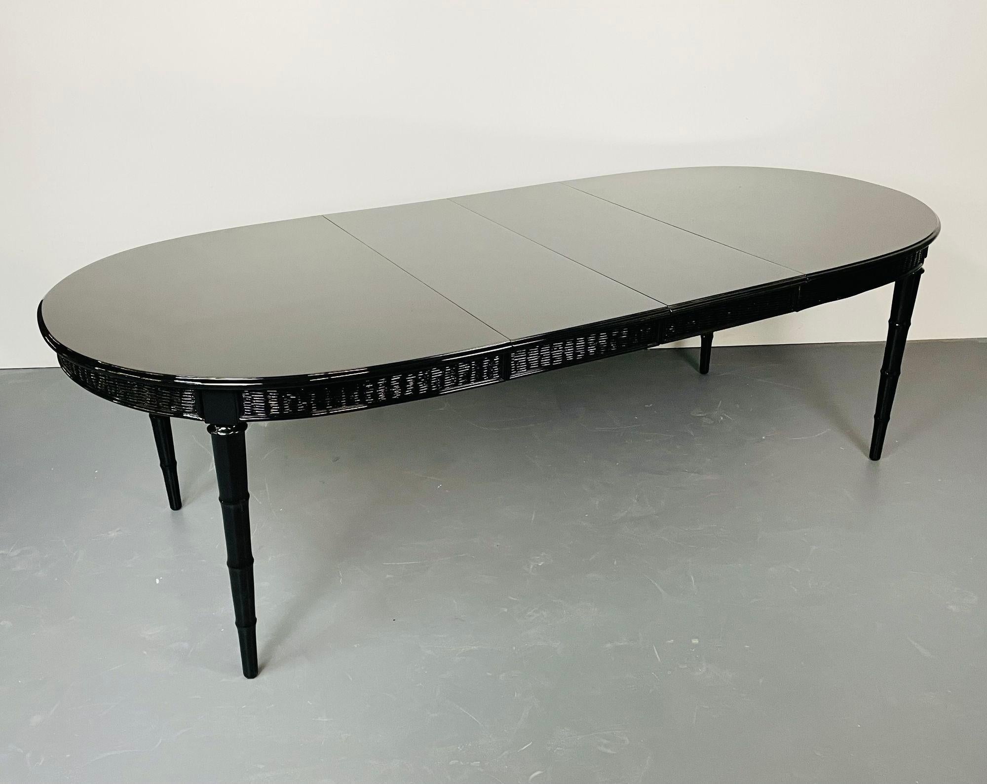 Faux_Bamboo_&_Wicker_Dining_Table,_Ebony,_American_of_Martinsville_1950s_USA