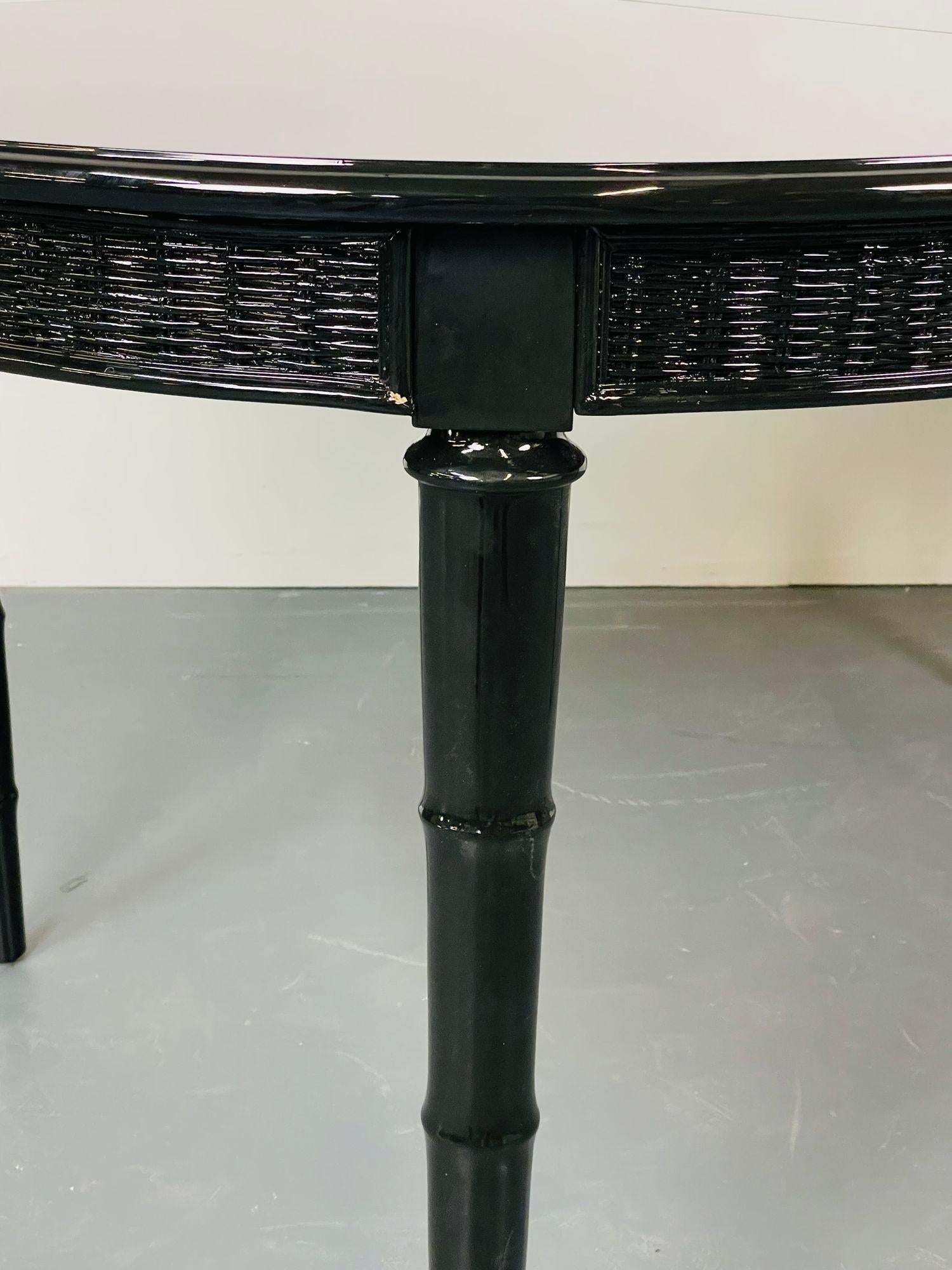 Faux_Bamboo_&_Wicker_Dining_Table,_Ebony,_American_of_Martinsville_1950s_USA