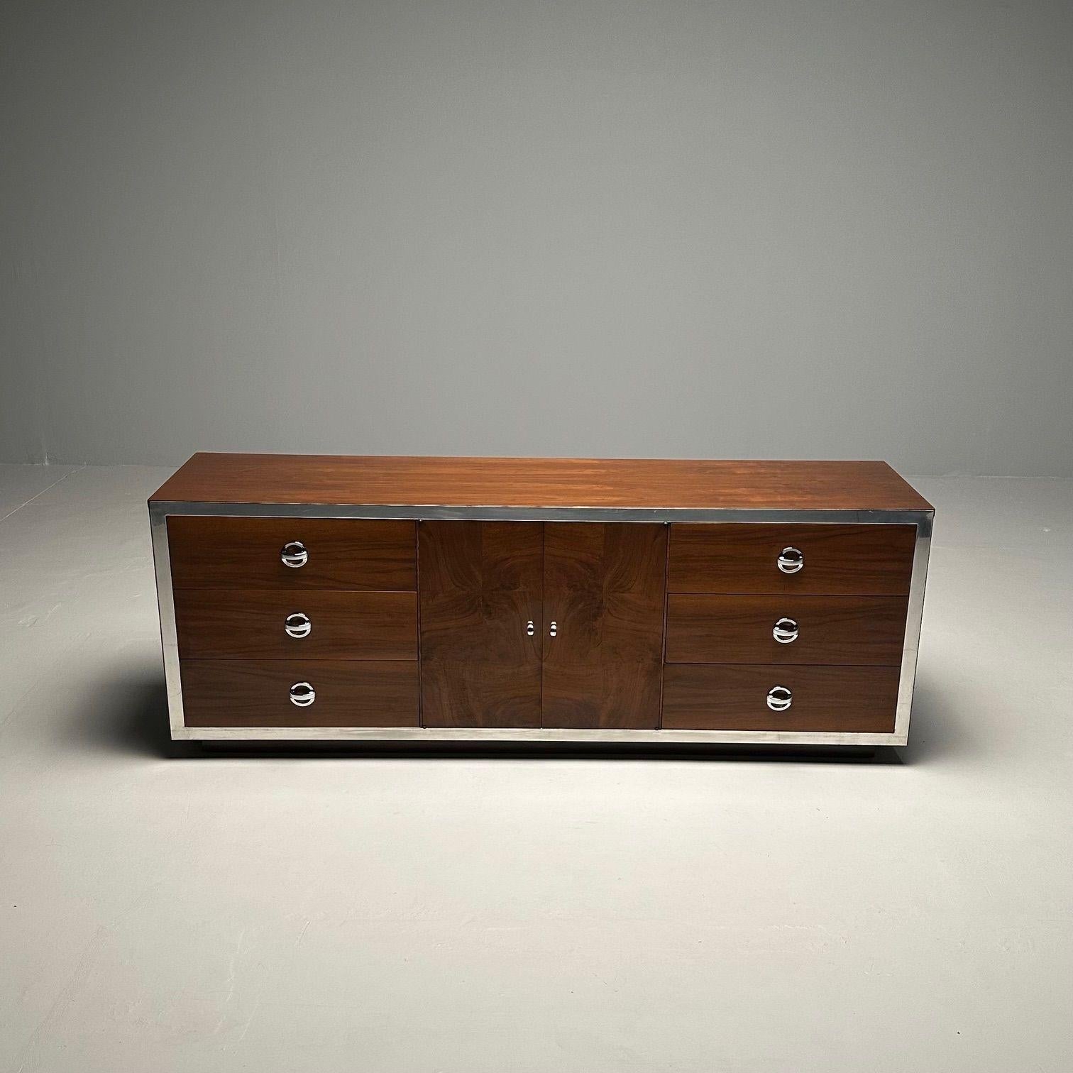 Milo_Baughman_Burlwood_&_Chrome_Dresser_Sideboard_1970s_USA