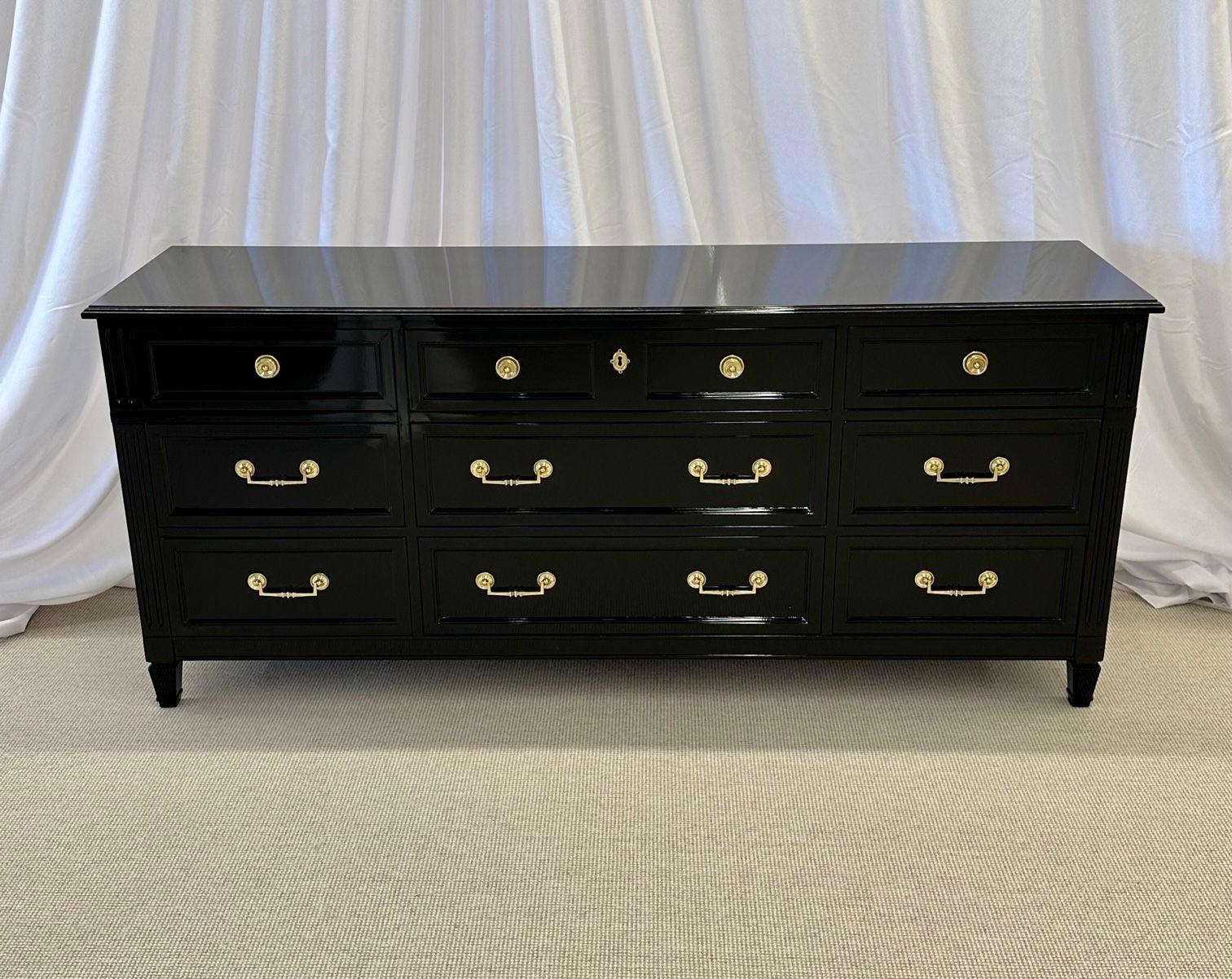 Hollywood_Regency_Ebony_Dresser_Sideboard_Bronze_Accents_1960s_USA