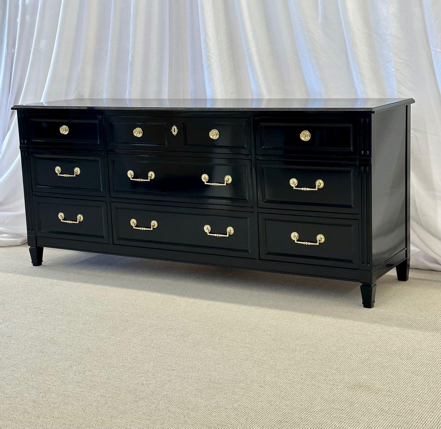 Hollywood_Regency_Ebony_Dresser_Sideboard_Bronze_Accents_1960s_USA