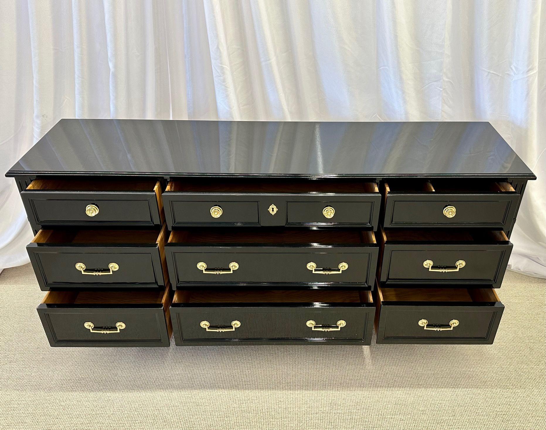 Hollywood_Regency_Ebony_Dresser_Sideboard_Bronze_Accents_1960s_USA