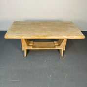 French_Mid-Century_Modern_Style_Dining_Table,_Farmhouse_Trestle_1940s