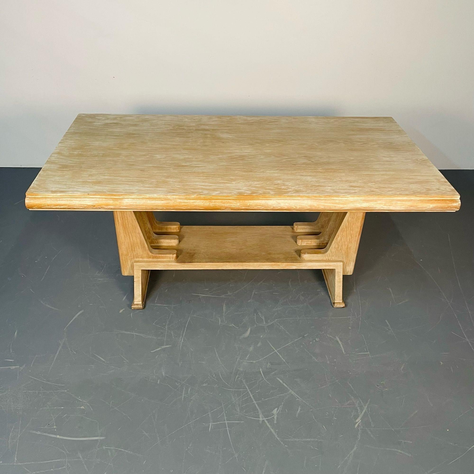 French_Mid-Century_Modern_Style_Dining_Table,_Farmhouse_Trestle_1940s