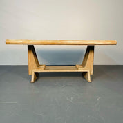 French_Mid-Century_Modern_Style_Dining_Table,_Farmhouse_Trestle_1940s