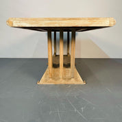 French_Mid-Century_Modern_Style_Dining_Table,_Farmhouse_Trestle_1940s