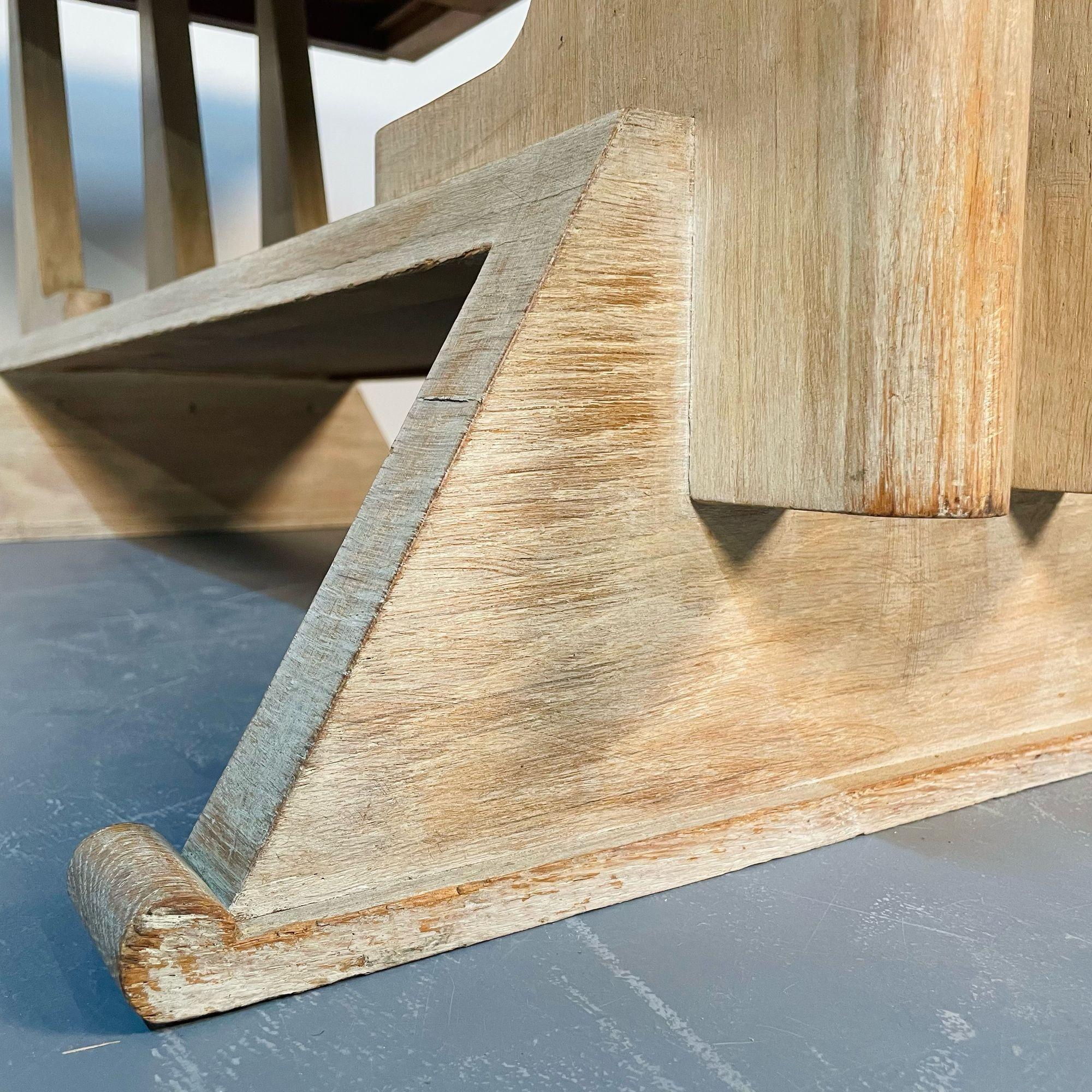 French_Mid-Century_Modern_Style_Dining_Table,_Farmhouse_Trestle_1940s