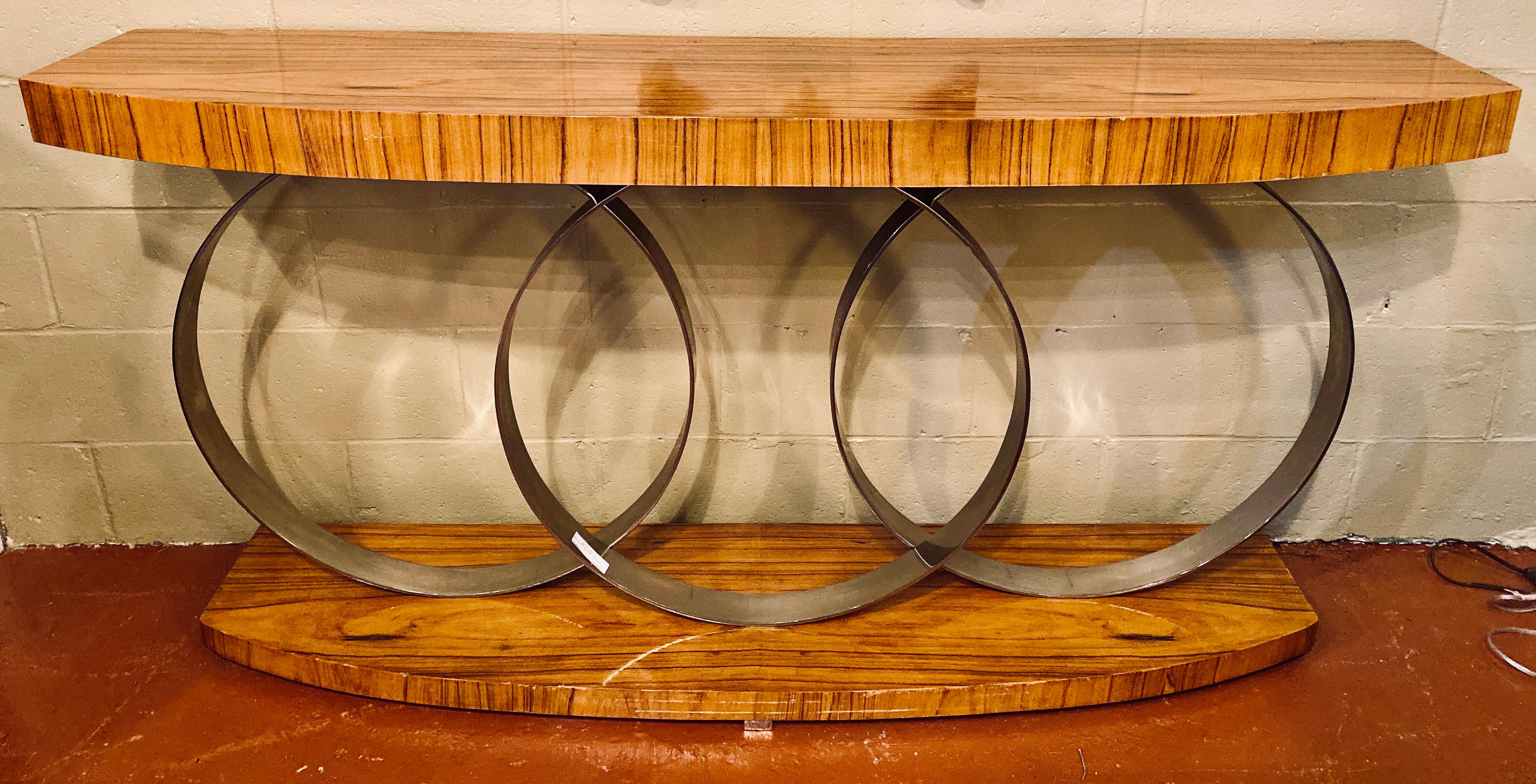Console_Table_Art_Deco_Style_Chrome_Metal_1970s