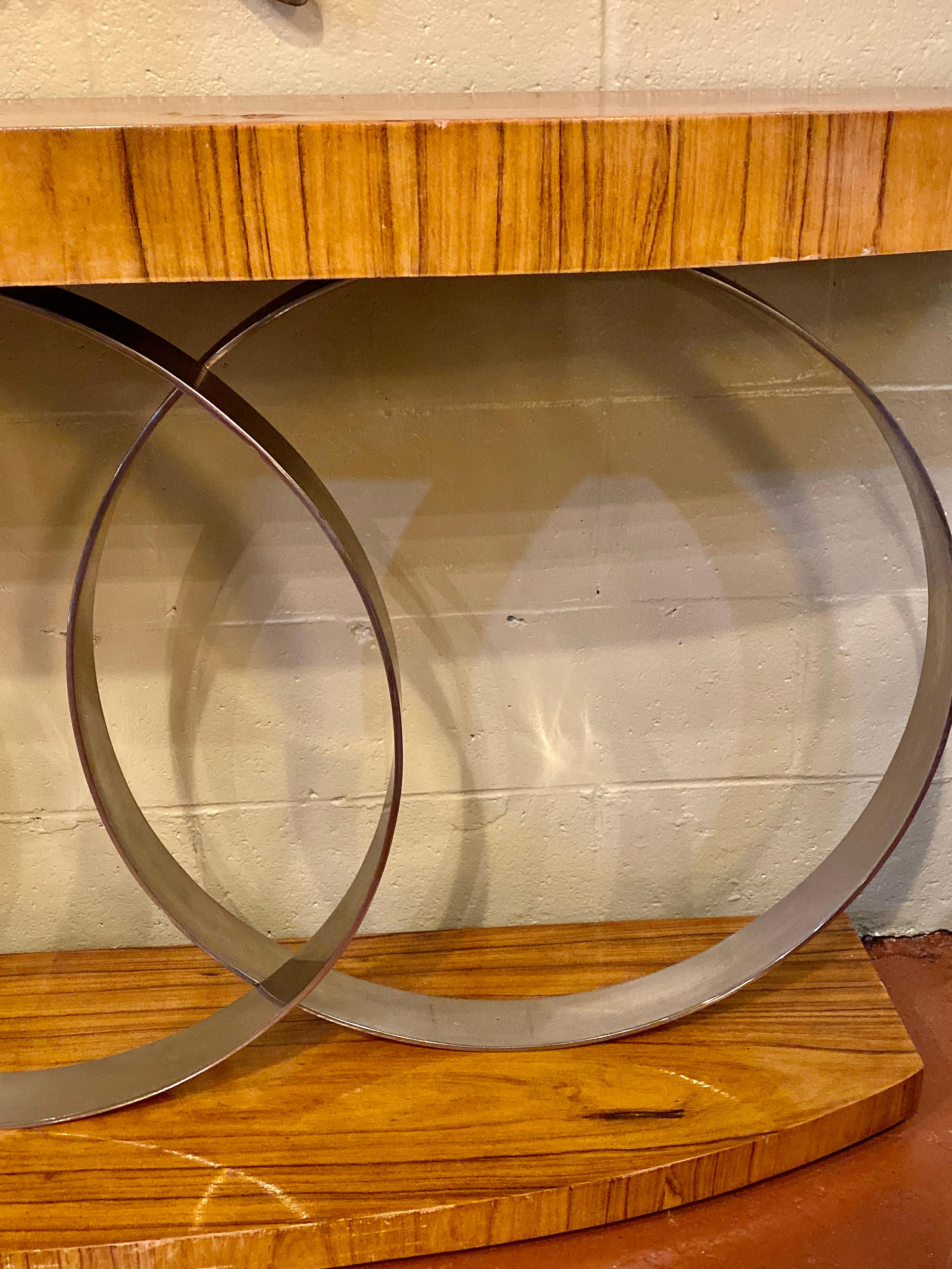 Console_Table_Art_Deco_Style_Chrome_Metal_1970s