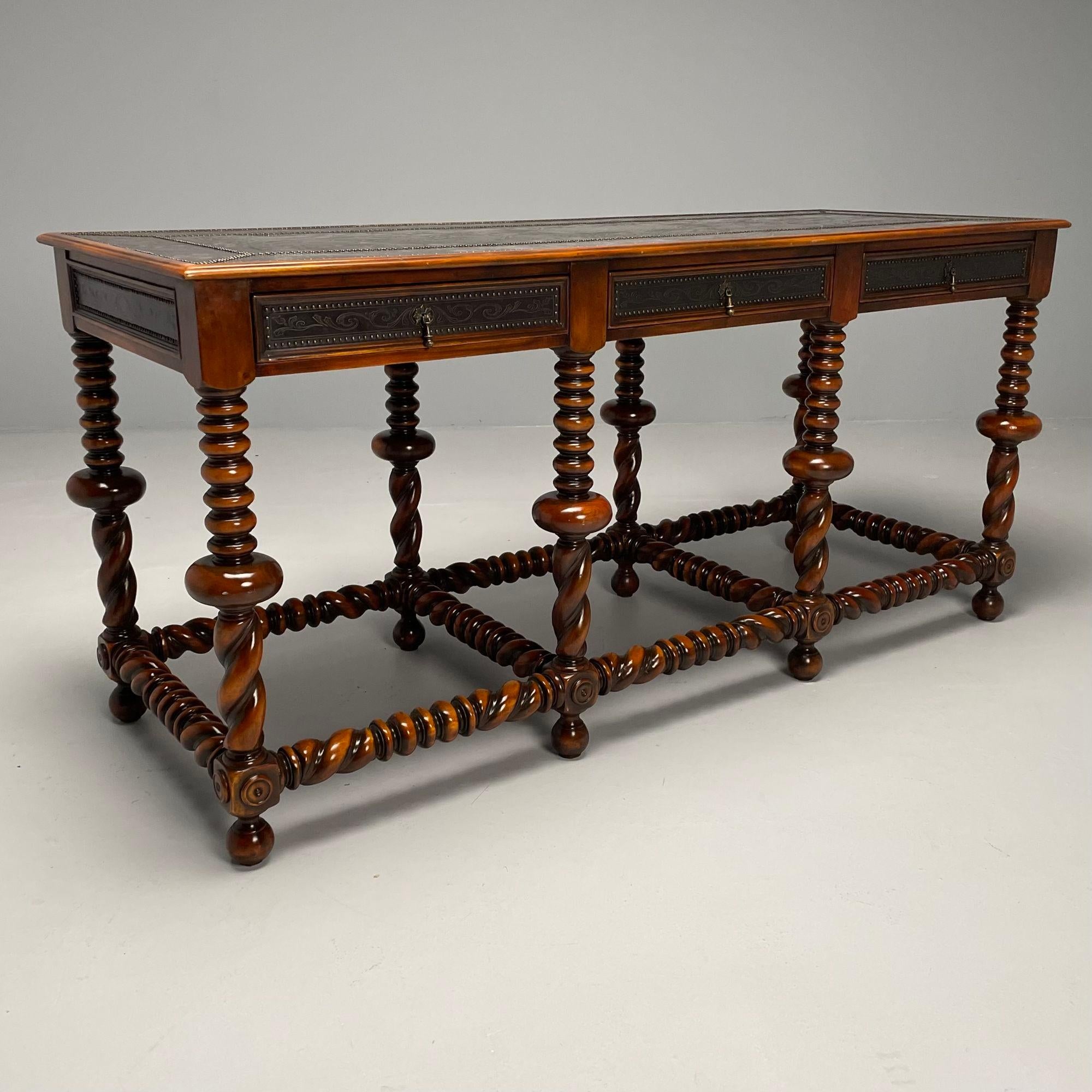 Baroque_Style_Console_Table_Barley_Twist_Wood_2000s_USA