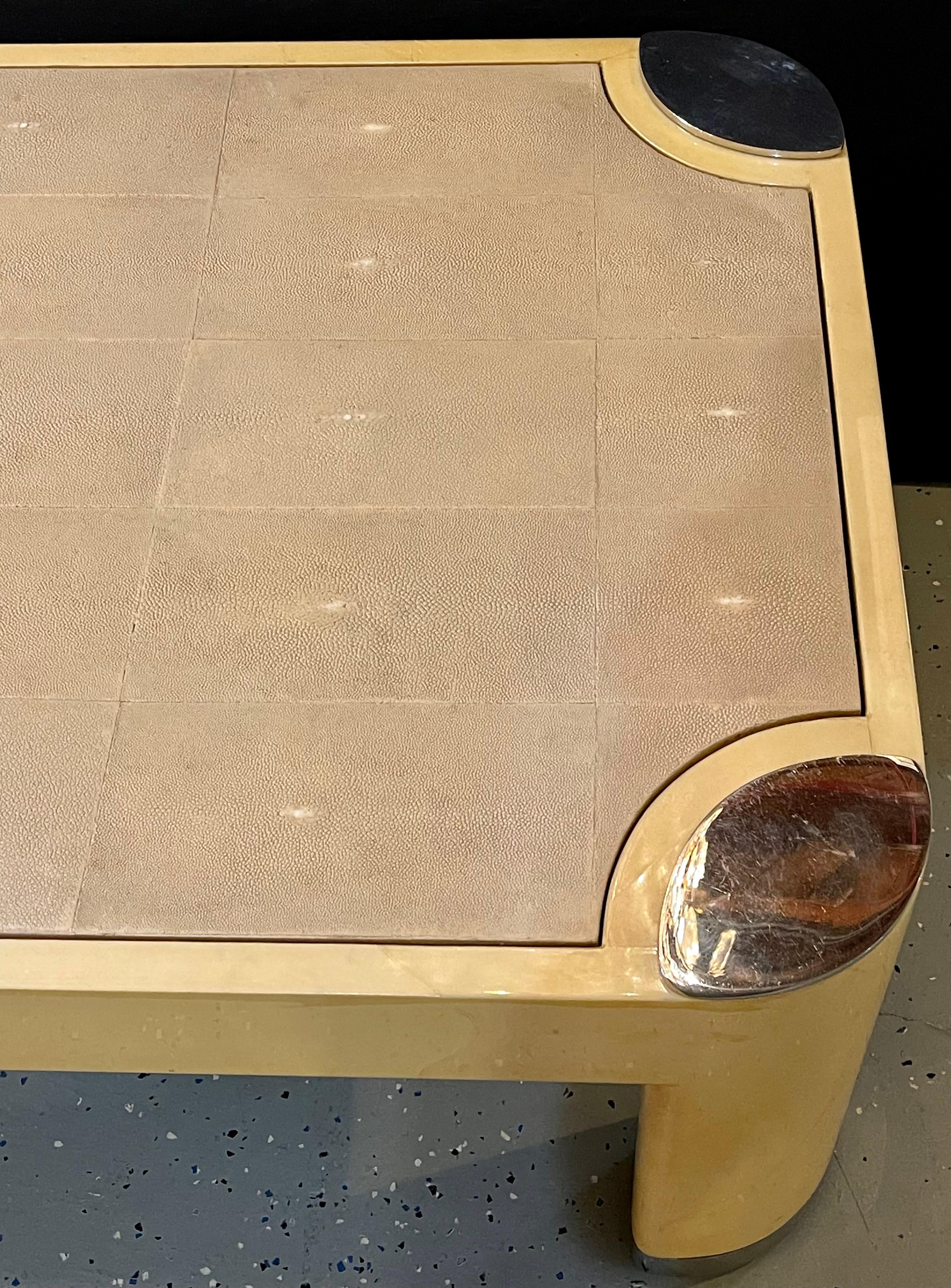 Ron_Seff_Cocktail_Table_Lacquered_Parchment_&_Shagreen,_1980s_USA