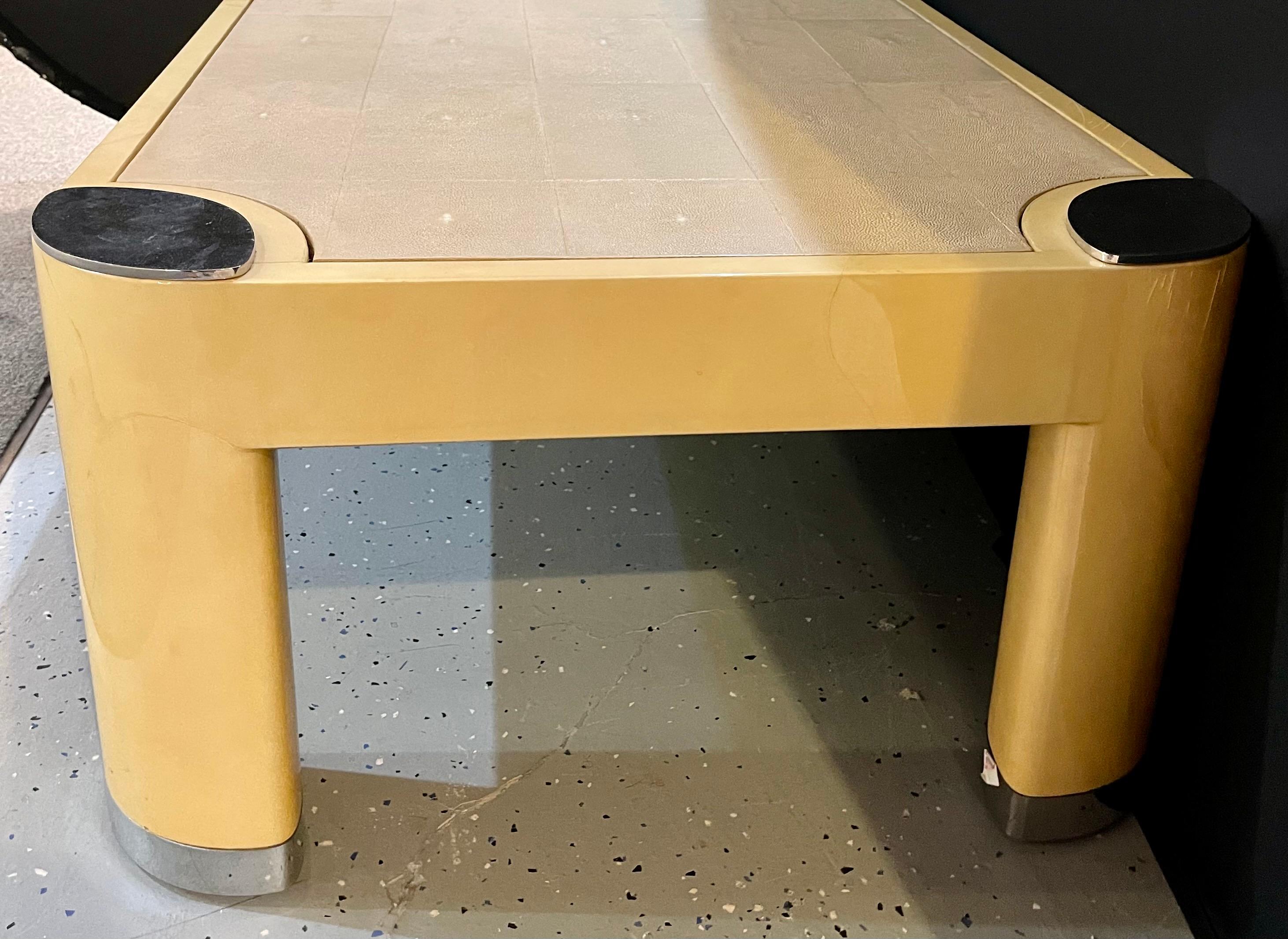 Ron_Seff_Cocktail_Table_Lacquered_Parchment_&_Shagreen,_1980s_USA