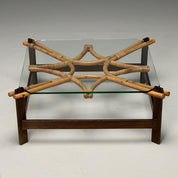 ISA_Italian_Mid-Century_Coffee_Table_Wood_&_Cane,_1980s_Italy