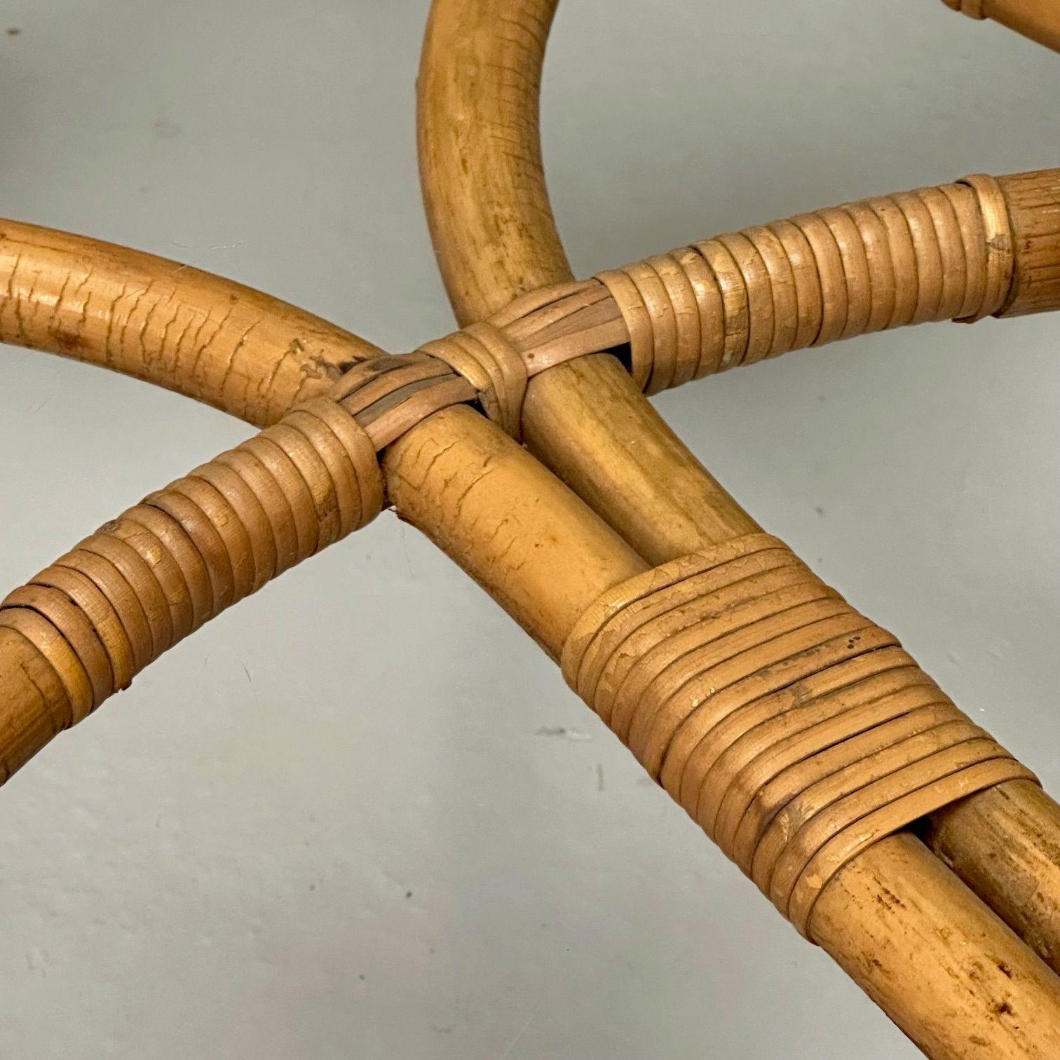 ISA_Italian_Mid-Century_Coffee_Table_Wood_&_Cane,_1980s_Italy