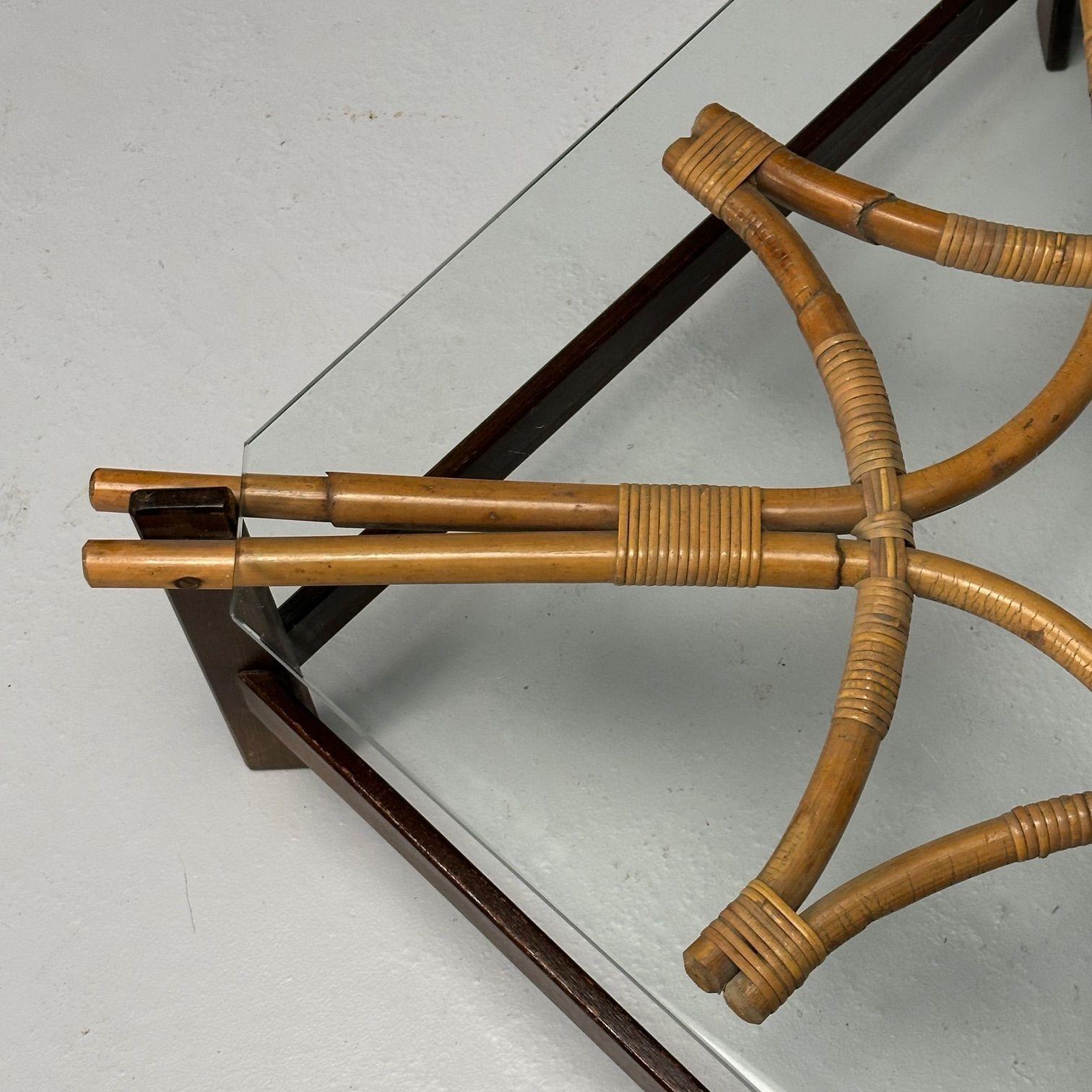 ISA_Italian_Mid-Century_Coffee_Table_Wood_&_Cane,_1980s_Italy